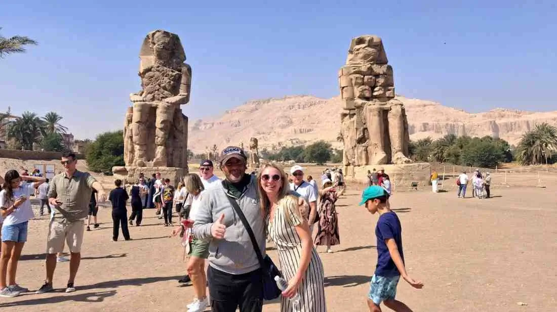 Kolossen van Memnon, onderdeel van excursies vanuit Hurghada naar Luxor